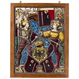 Vitrail aux armoiries de style Renaissance, Allemagne, 19e siècle