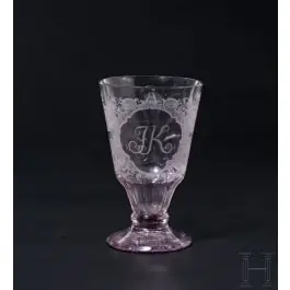 Petit verre taillé de chasse, Silésie, vers 1760/70