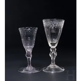 Deux gobelets en verre, Silésie, 18e siècle