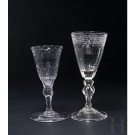 Deux gobelets en verre, Silésie, 18e siècle