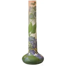 大型长颈花瓶“Horsensias”，Nancy，Emile Gallé，1900-1920