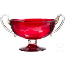 Coupe sur pied à anses, Murano, vers 1900