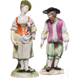 洛可可骑士与带羔羊的牧羊女，迈森，约1750年 / 路德维希堡，约1760-70年