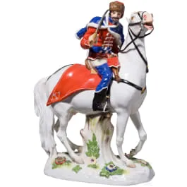 „Husar călare”, circa 1750 (model), Meissen, circa 1840-60 (execuție)