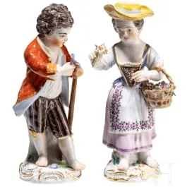 两个园丁儿童作为一对，Johann Joachim Kaendler，约1750年（设计），Meissen，20世纪（制作）