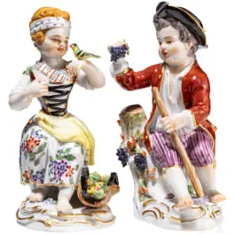 Dvoje djece vrtlara kao par, Johann Joachim Kaendler, oko 1750. (nacrt), Meissen, 20. st. (izvedba)