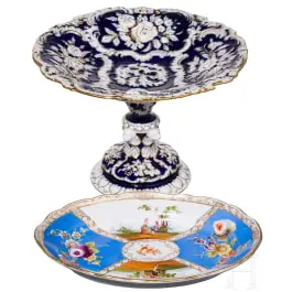 Reprezentativna tazza i tanjur, Meissen, oko 1910. (tanjur, slikarija kasnija) / 20. st.
