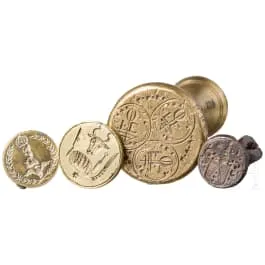 Fire signeter, tyske, 1600-1800-tallet