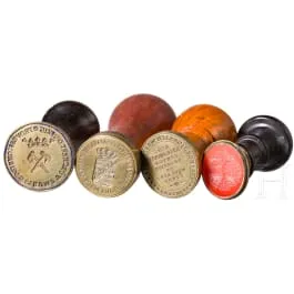 Fire signeter, tyske, 1700/1800-tallet