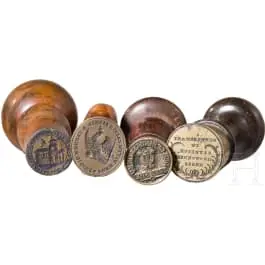 Fire signeter, tyske, 1700/1800-tallet