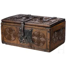 Gothic casket with carved decoration, western Germany, circa 1500