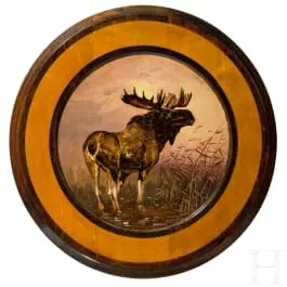 Schuttersschijf met elandmotief, Duits, 20e eeuw