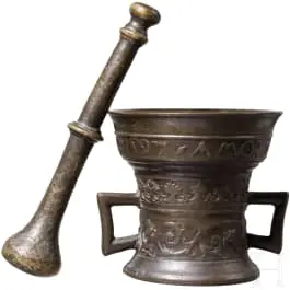 Bronzemørtel, værksted Wegewart, Deventer (NL), dateret 1597