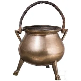 Nagy bronz háromlábú üst (grapen), dél-német, 17./18. sz.
