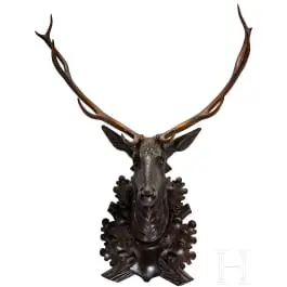 Rezbareni trofej glave jelena, Berchtesgaden, oko 1880.