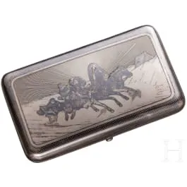 带三驾马车的银质乌银盒，俄罗斯，莫斯科，Chlebnikow，1873年