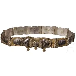 Zilveren en niello riem, Tiflis, circa 1870