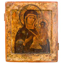 季赫温圣母（Tikhvinskaya）圣像，俄罗斯，18世纪