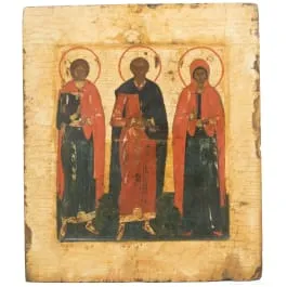 Icon with three holy martyrs, Russia, circa 1700