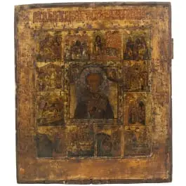 Vita-icoon van de heilige Nicolaas van Myra, Rusland, rond 1800