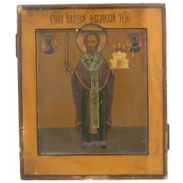 Icône avec saint Nicolas de Mozhaïsk, Russie, 19e siècle