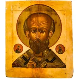 Icono con San Nicolás de Myra, Rusia, hacia 1900
