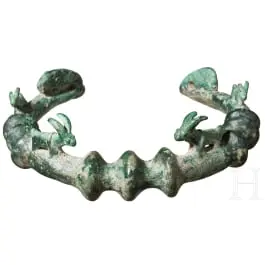 Bronzener Halsreif mit Tierdarstellungen, östliches Vorderasien, 10. - 8. Jhdt. v. Chr.