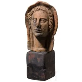 Testa votiva in terracotta, etrusca, III–II sec. a.C.