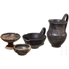 四件伊特鲁里亚陶器，公元前6世纪至约公元前300年