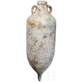 Késő római amphora Észak-Afrikából (hengeres testű típus, nagy változat), Kr. u. 5. század közepe – 7. század közepe