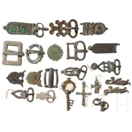 21 early and middle Byzantine bronze objects, 6th - 12th century AD