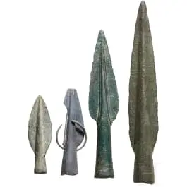 Négy bronzkori lándzsahegy, i. e. 12–9. század