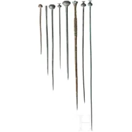 Eight Late Bronze Age pins, 12th-10th century BC