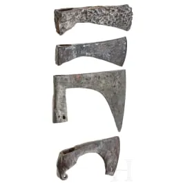 Quattro asce romane e medievali, sec. III - XVI