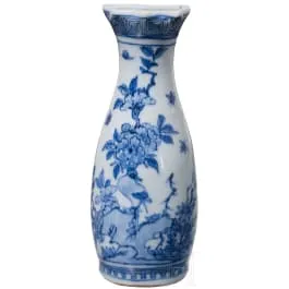 青花花鸟纹壁瓶，中国，可能为18世纪