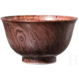 木纹釉小杯，带乾隆款，中国，可能为18世纪