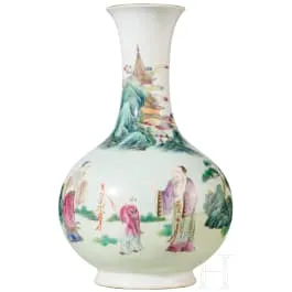 粉彩花瓶，中国，约19世纪