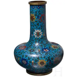 大型景泰蓝瓶式花瓶，带莲花纹饰，中国，20世纪初