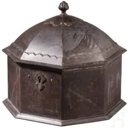 金银镶嵌铁盒，拉合尔，19世纪