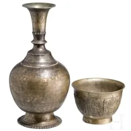 Bronz kâse ve surahi ibrik, Tibet, 19. yy.