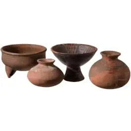 两个前哥伦布时期碗和两个容器，可能为厄瓜多尔Carchi，公元800 - 1500年