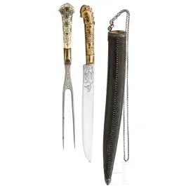 Couverts damasquinés d'argent et d'or, balkano-turc, datés 1879