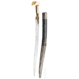 Yatagan mit Walross-Griffschalen, balkantürkisch, um 1850/60