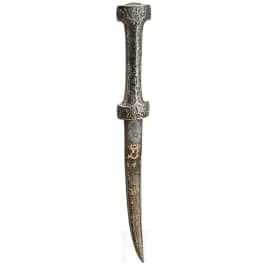Silberner Khanjar mit goldeingelegter osmanischer Klinge des 16. Jhdts.