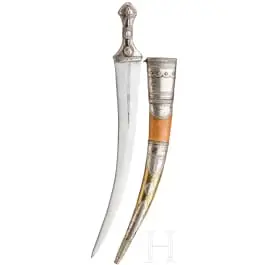 Grande jambia con montatura in argento, Yemen, metà del XX secolo