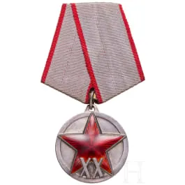 Medaille "XX jaar Rode Arbeiders- en Boerenleger", Sovjet-Unie vanaf 1938