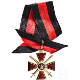 Ordre de Saint-Vladimir - croix de 4e classe avec épées, Russie, vers 1870
