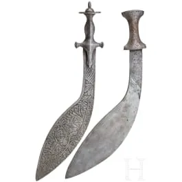 Deux grands kukris, Inde du Nord, vers 1900