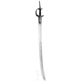 Khanda s ručkom obloženom srebrom, Indija, oko 1800.