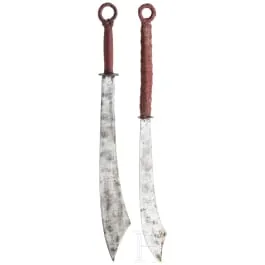Dos espadas con pomo anular, China, siglo XIX